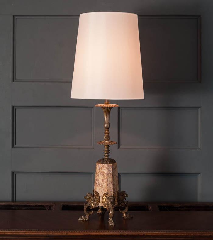 Bronze and Marble Classical Table Lamp